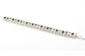 Exquisite party wear gemstone silver bracelet for girls
